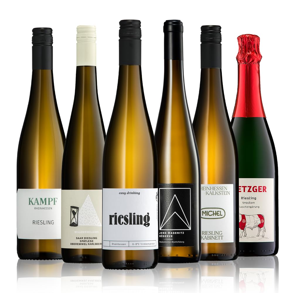 GEILE WEINE Weinpaket RIESLING (6 x 0,75l) Deutscher Weißwein von Winzern aus Rheingau, Pfalz, Saar & Rheinhessen