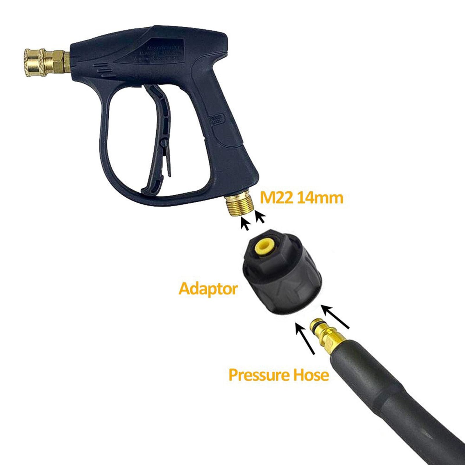 Limpiador de alta presión profesional con adaptador de espuma, doble 1/4 pulgadas, 5 boquillas para coche, accesorios de limpieza de coche, agua de espuma ajustable