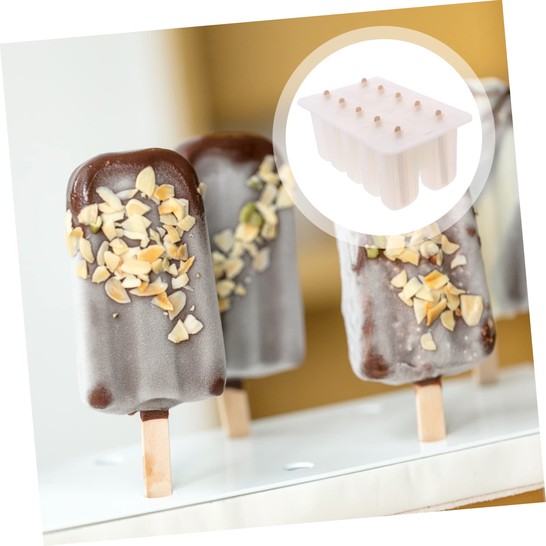 ABOOFAN Moule à Glace Réutilisable Silicone Bpa Pour Esquimaux Diy Moule Cavités Avec Bâtonnets Bois Pour Crème Glacée Maison Et Sorbets Variés