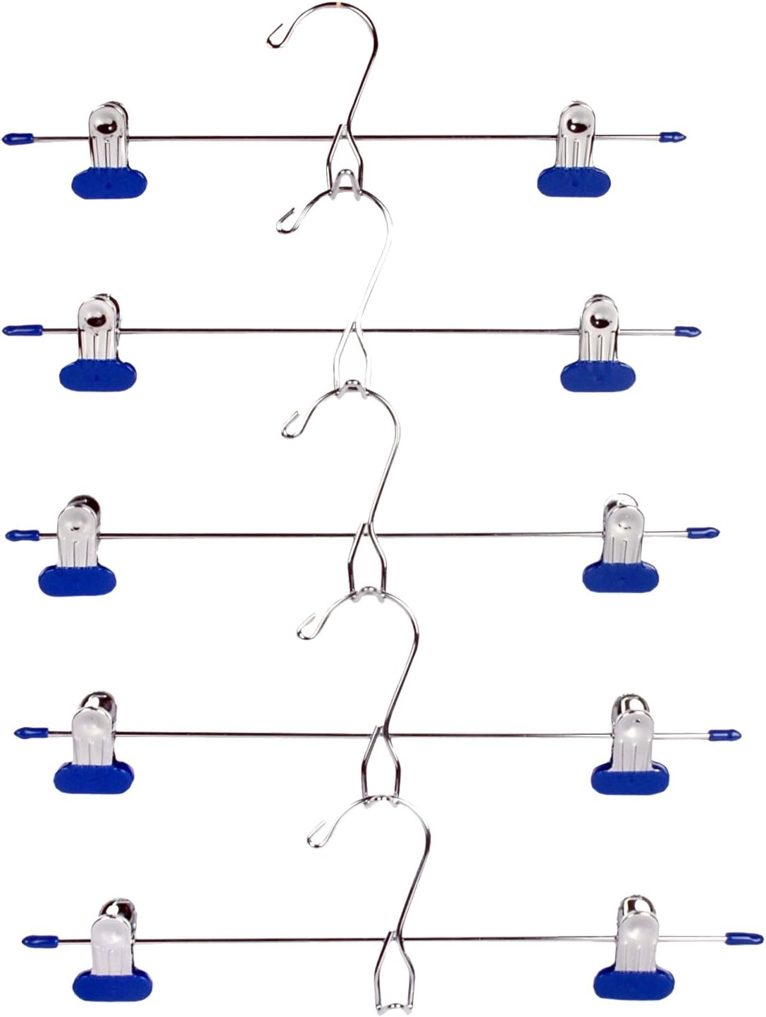 LOHAS Home 10-Pack Add-On Solid Metal Trouser Hangers Skirt Hangers with 2-Adjustable Clips Pants Hanger