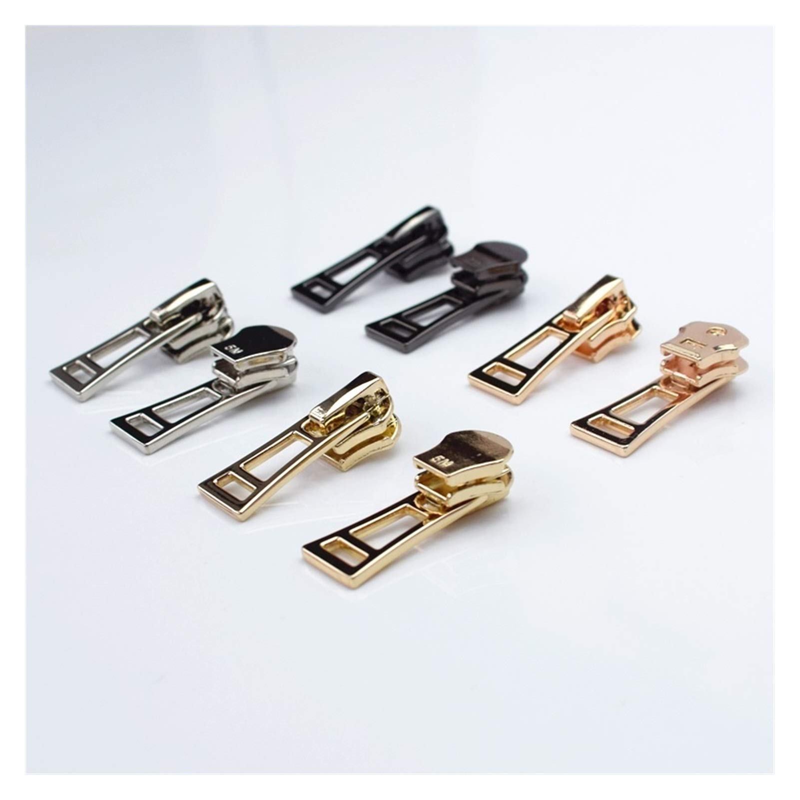 tiradores de cremallera, Kit de reparación de cremalleras de metal, 20 deslizadores de cremallera con cierre automático, n.° 5, sencillos y elegantes, cabezal de cremallera for coser, accesorios de ro
