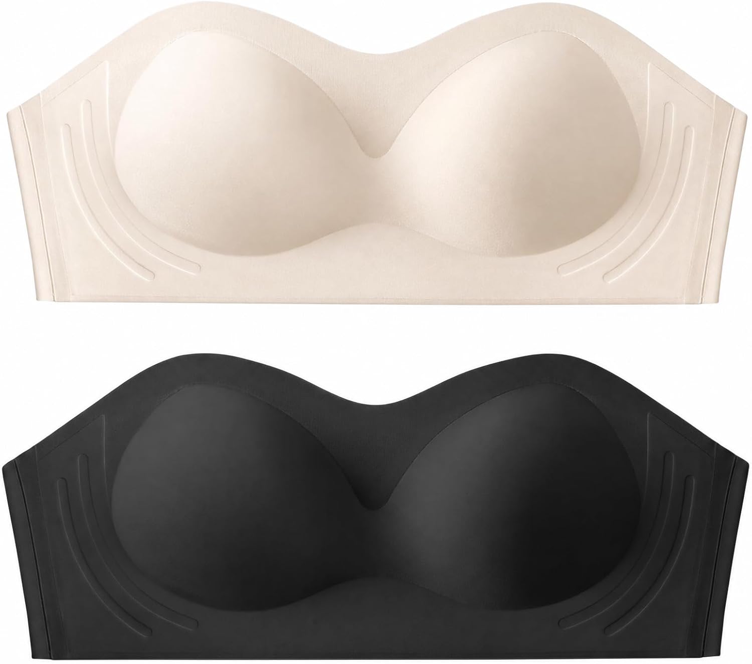 YESLAU Girls Training Strapless Bandeau Bras Teen Cami Tube Top 12-14 14-16 16-18 Seamless Padding Bralettes Packs of 2