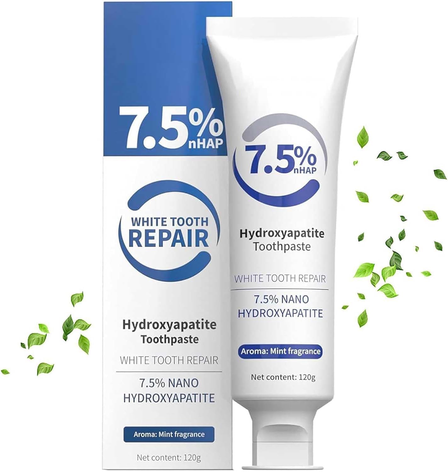 Hydroxyapatite Toothpastes for Enamel Protection and Tooth Strengthening, Gentle Mint, Fresh Breath (120g/4.23oz)