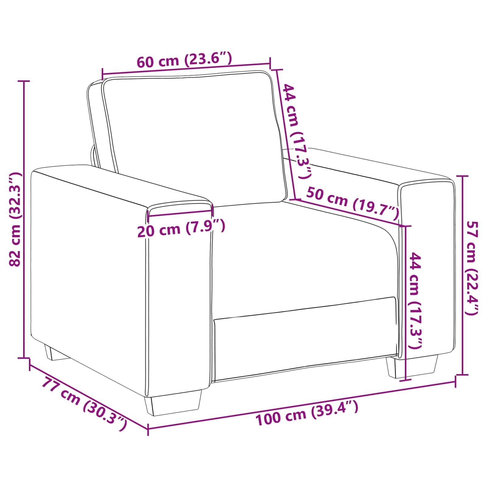 vidaXL Poltrona Sofa Grigio scuro 100 cm Tessuto, Divano elegante, comodo, design moderno, forma rettangolare, cuscino in schiuma, rivestimento traspirante per soggiorno