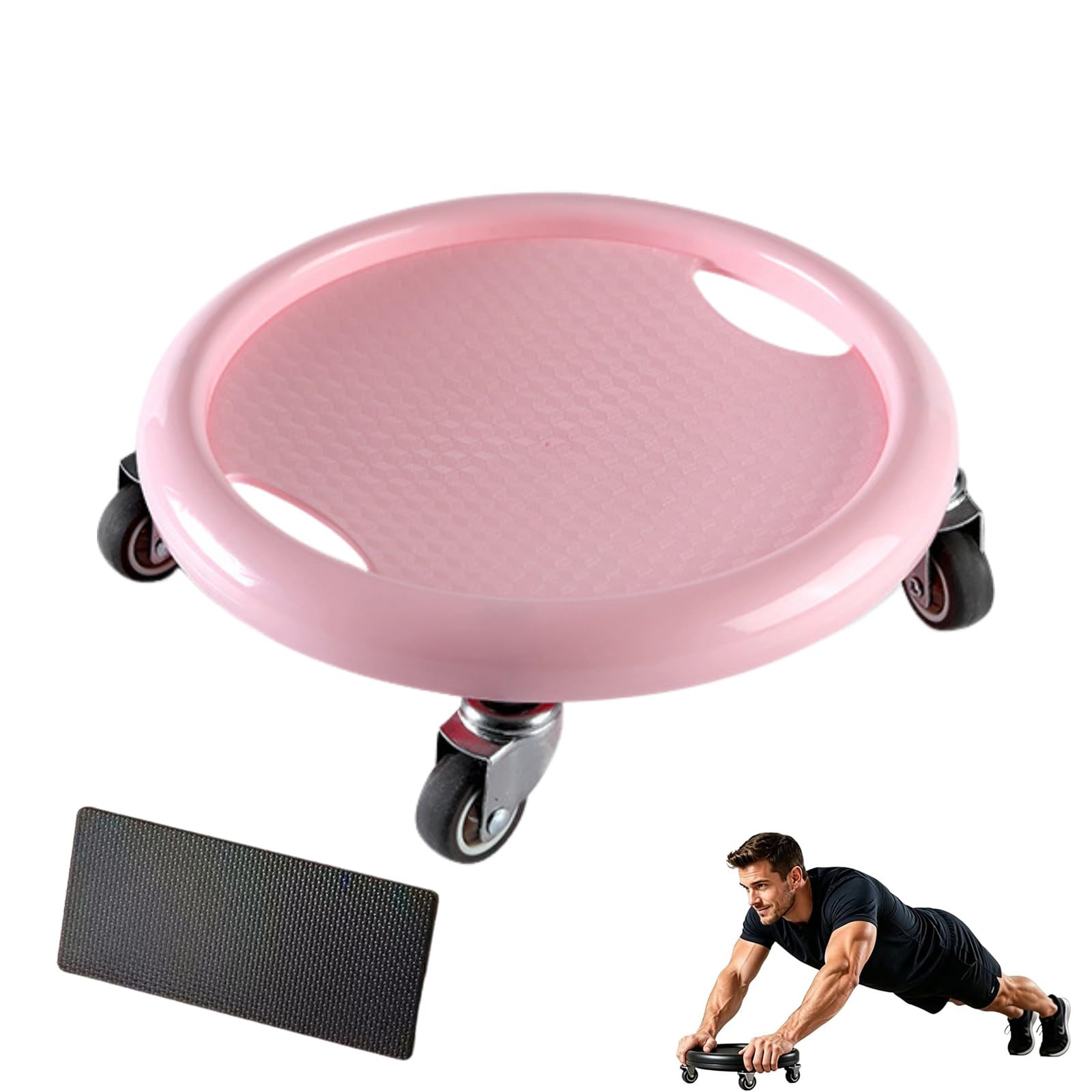 Disco Ruota A Rullo Addominale Con Tappetino Per Il Ginocchio | Dischi Scorrevoli Rullo Fitness Antiscivolo per Core, Abs, Corpo Intero, Allenatore Addominale Scorrevole Silenzioso Liscio