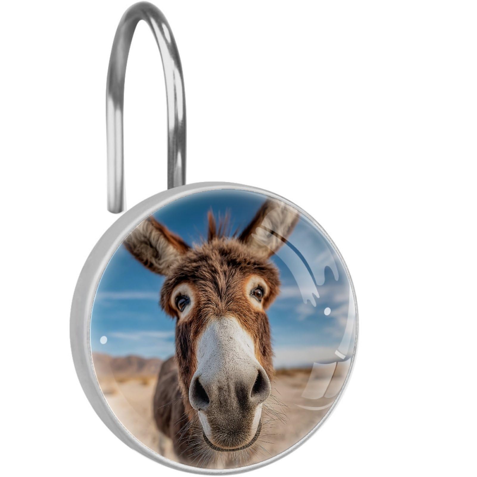 VAPOKF Decorative Shower Curtain Hooks, donkey Rustproof Stainless Steel Shower Curtain Rings for Bathroom, Shower Curtain Hangers for Shower Rod, 12 Pack