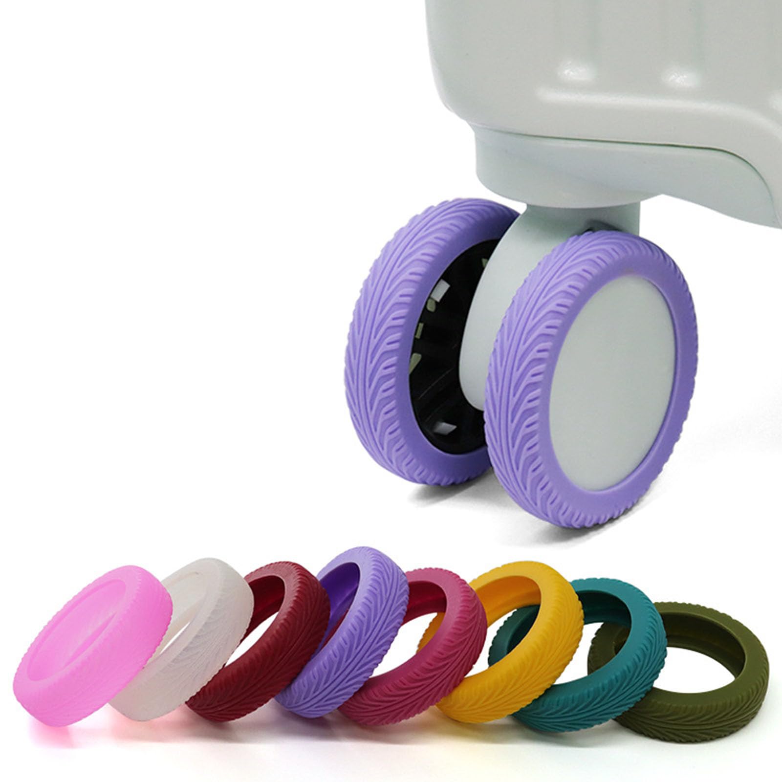 Lot De 4 Housses De Roues De Valise En Silicone – Silencieuses, Antidérapantes Et Anti-Rayures (Noir)