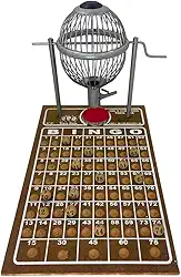 Jogo De Bingo Globo De Metal Tabuleiro Em Madeira N°1