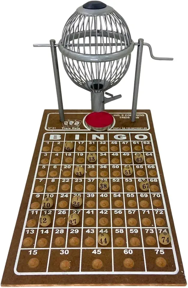 Jogo De Bingo Globo De Metal Tabuleiro Em Madeira N°1