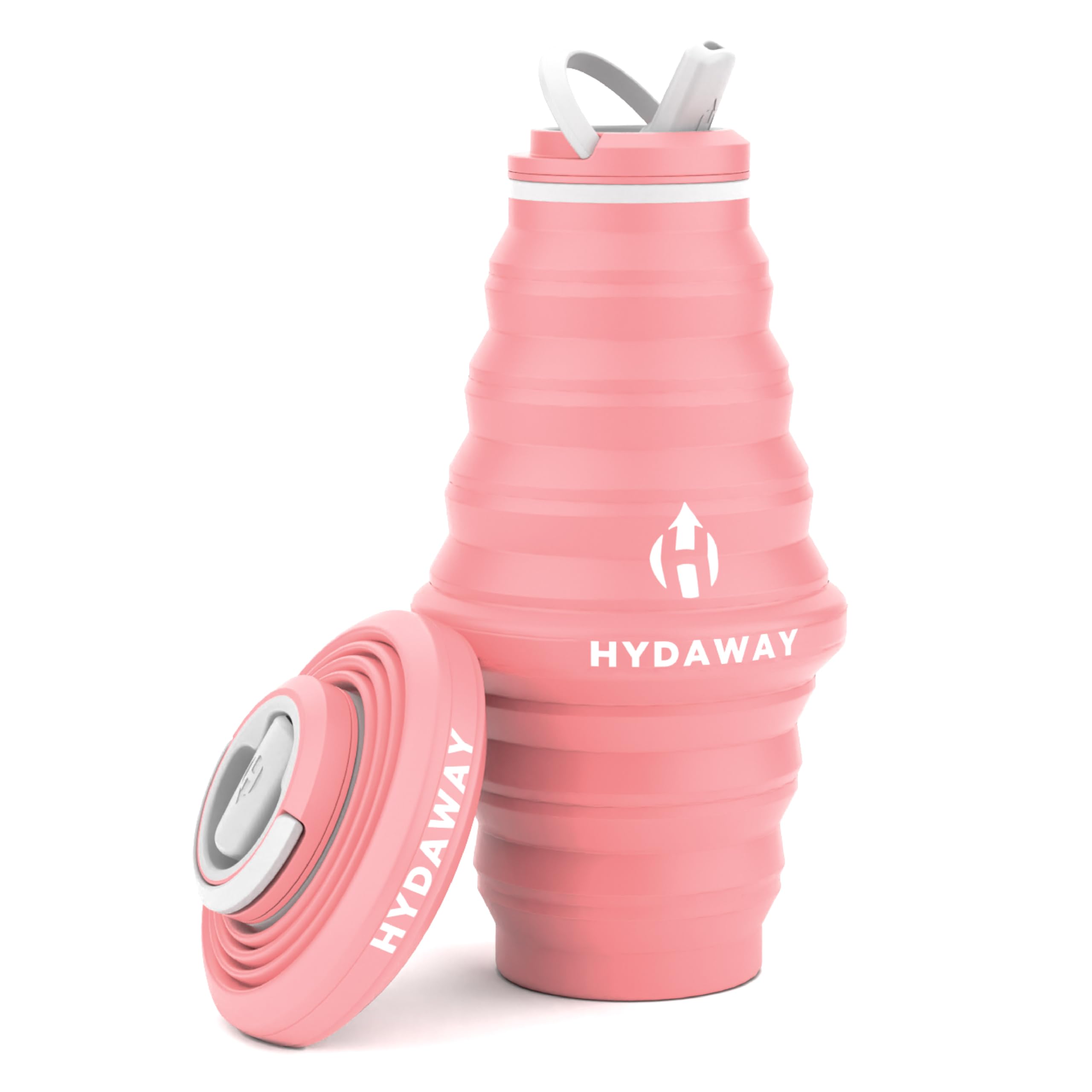 HYDAWAY Collapsible Water Bottle - 25oz I Reusable Water Bottle with Flip Top Lid for Travel, Hiking, Backpacking I Portable & Leakproof, Food-Grade Silicone, BPA Free, Collapses to 1.5”