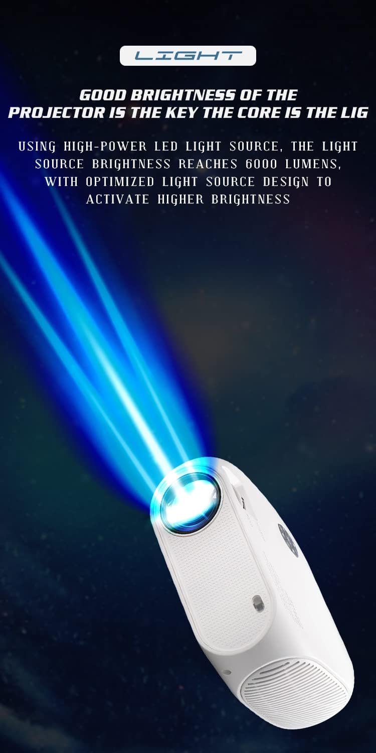 Laptop Projector Computer Projector WiFi Portable Projector Upgrade 1080P for Home Outdoor Movie with Zoom for Android iOS Windows PS5 Laptop TV-Stick Compatible with HDMI,USB,VGA,Audio,TF Card,AV