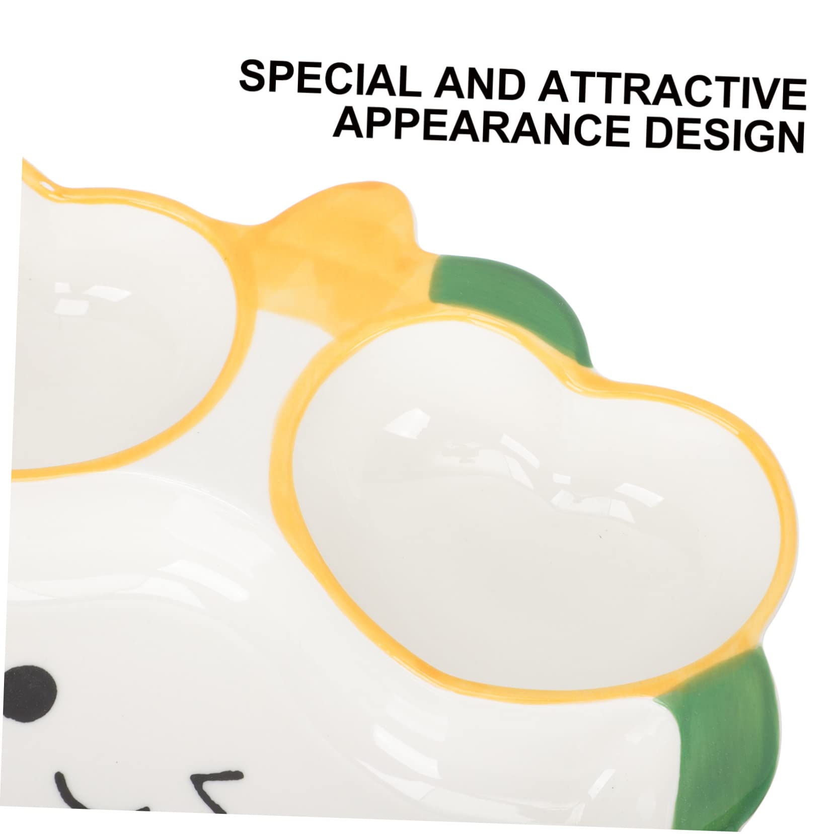 PRETYZOOM Cute Dinosaur Design Multi Function Food Plate Reusable Wear Resistant Dumpling Dish Delicate Ceramic Sushi Plate with Condiment Dish for Parties and Celebrations