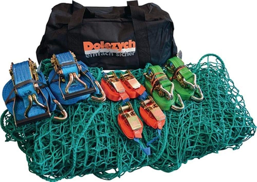 Dolezych 10-Teiliges Premium Ladungssicherungsset Edition Handwerk mit Zurrgurten, Containerabdecknetz und Transporttasche