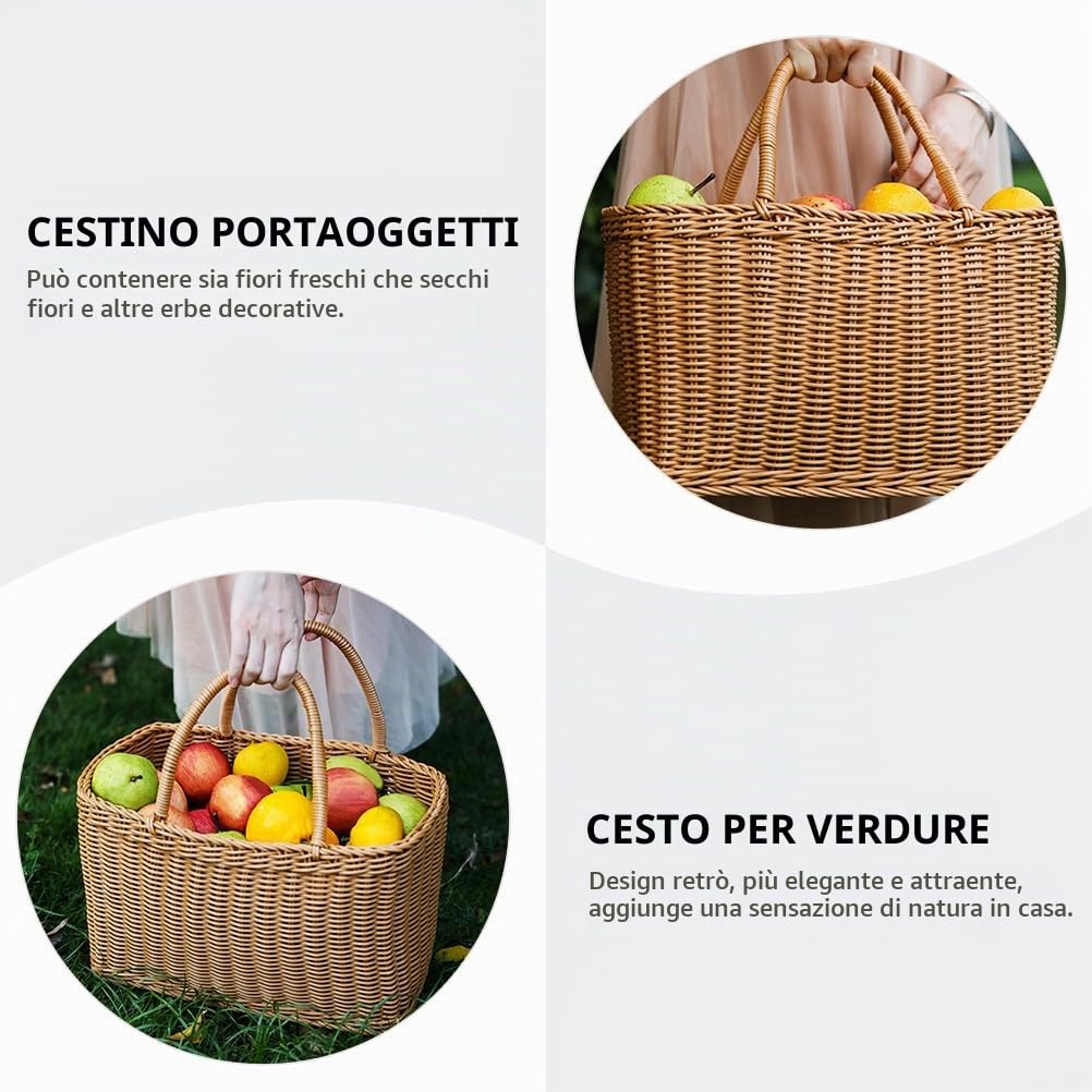 Zerodeko Cestino Mercato Africano Cestino Di Paglia Intrecciato A Mano Della Spesa Borsa Della Spesa Picnic In Vimini Sacchetto Di E Verdura Di Con