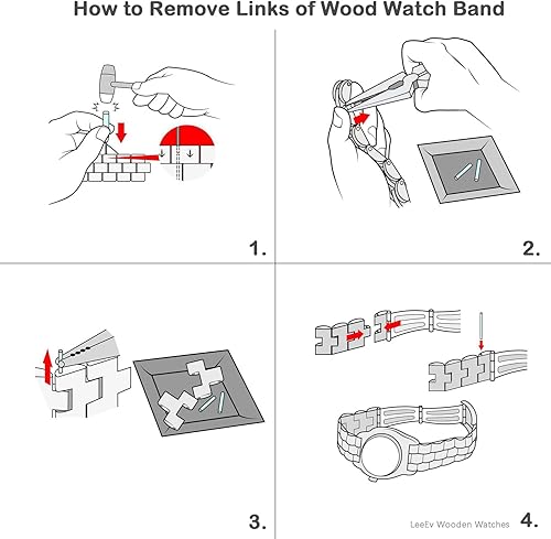 Miniatura 5 de Wooden Wristwatch, Mens Wood Watch for Men Handcrafted Zebra Sandal Wood Vintage Wooden Watches Mens Gifts