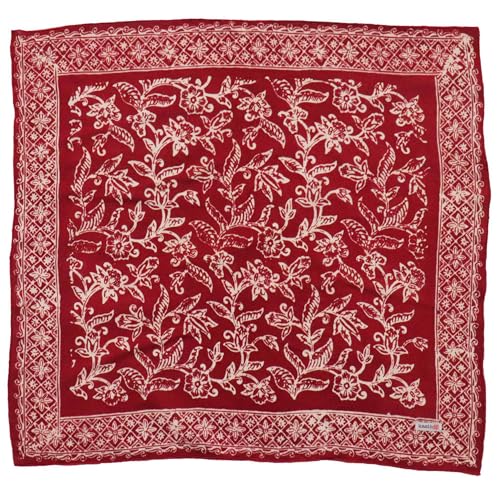 Hand Dyed Batik Bandana, 100% Soft Cotton, Cherish, Red White, Hair Scarf Wrap