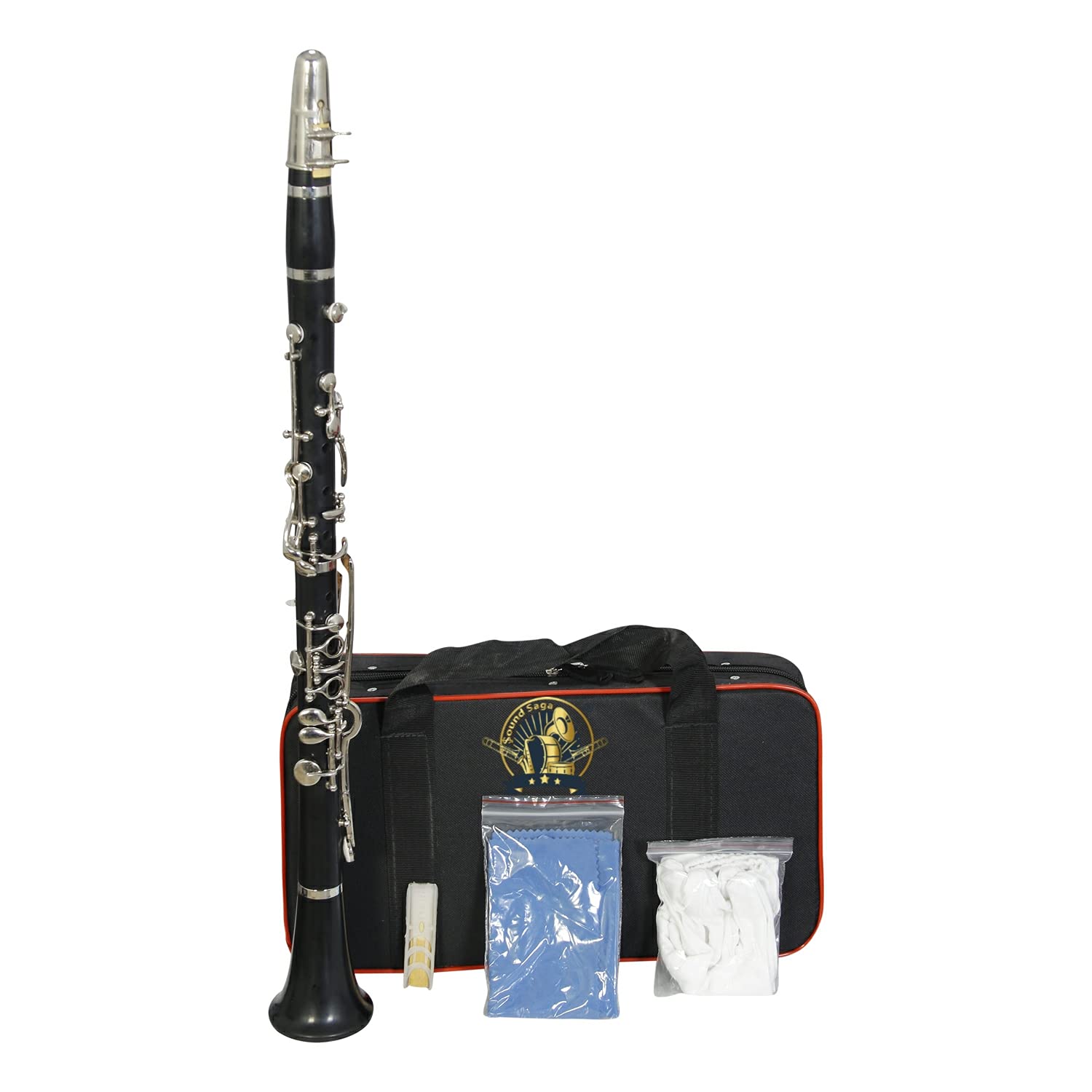 Ebonite Clarinet 13 Key B-Flat Brass Nickle Key With Extra Reeds & Hard Case.
