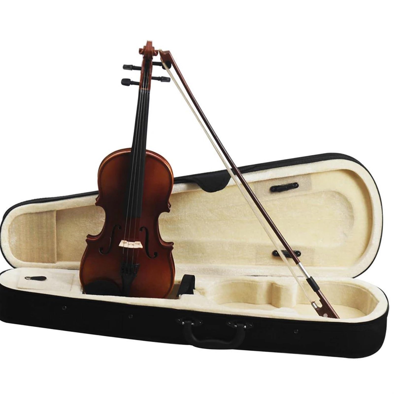 Violino 4/4 1/4 1/8 Acustico In Legno Massello Colore Naturale Brillante Tiglio Kit Strumento A Corde Con Custodia E Arco(Violin,4/4)