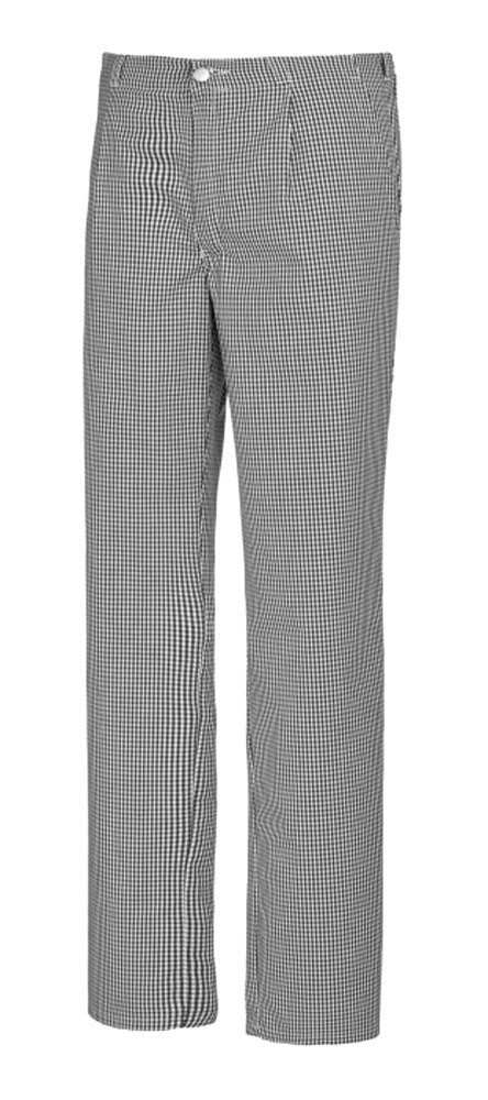 BP 1353-910-33-46, Chef's/baker's trousers, with pleats and pockets 220,00 g/m², Pure cotton black-white check pattern, 31/32