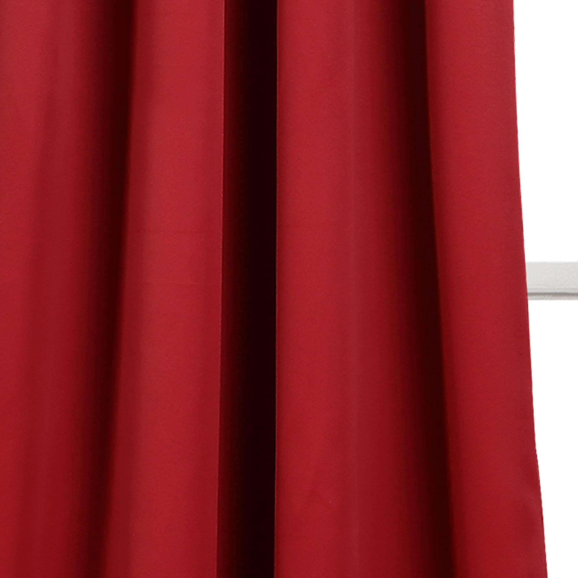 Lush Decor Paire de Rideaux occultants à Isolation Thermique avec œillets, 132,1 cm de Large x 241,3 cm de Long, Rouge