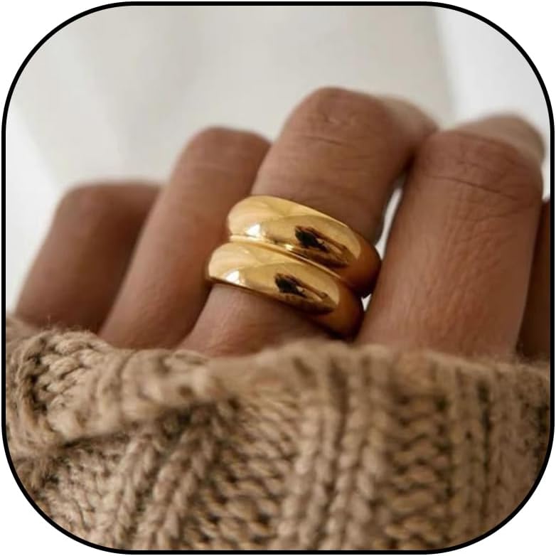 Harry and Henry Gold Chunky Rings for Women That Don't
