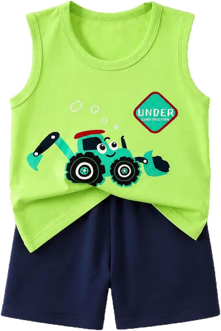 Toddler Boys Clothes for Baby Boy Summer Outfits Sleeveless Tank Top and Shorts Set 1-4t
