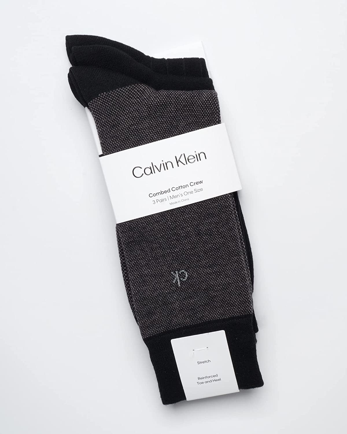 Calvin Klein Mens Dress Socks - 3 Pack Breathable Cotton Blend Patterned Crew Socks for Work, Business, and Formal Wear