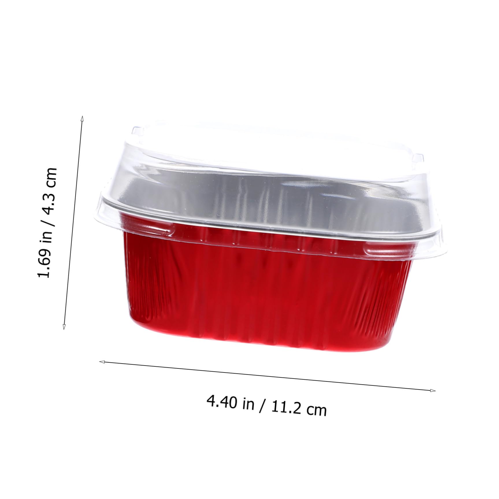 Gatuida Set 40 Scatole Alluminio per Dolci da Forno 300ml Coperchio Rosso, Teglie Usa e Getta Impilabili per Tiramisù Barbecue Picnic Forno Microonde
