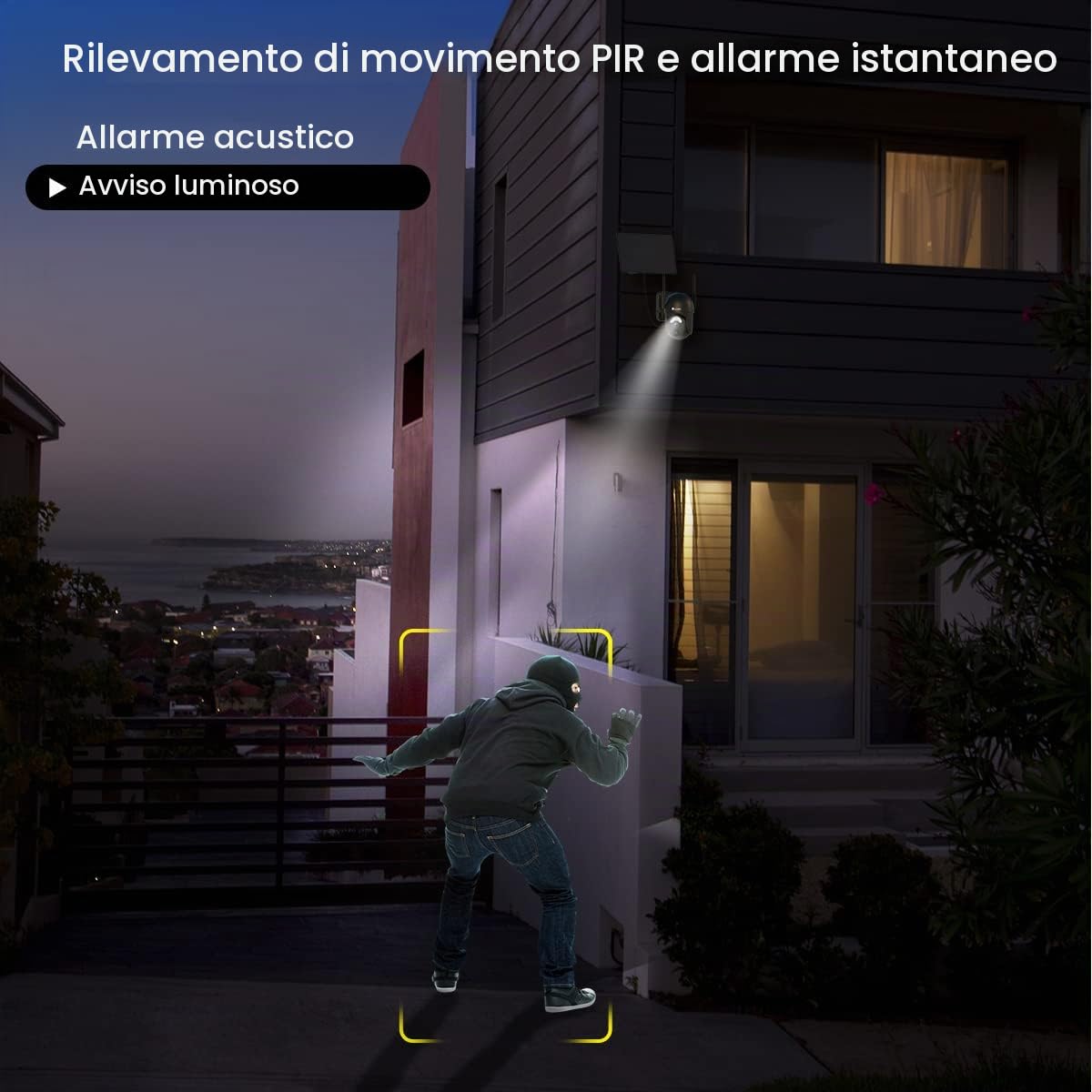 ctronics 2K 3MP Telecamera Wi-Fi Esterno Senza Fili con Batteria Pannello Solare, 2.4/5GHz WiFi Videocamera Sorveglianza Esterno Wireless, Visione Notturna, PTZ 355°Pan/95°Tilt, Rilevamento PIR | Pannello Solare, Videocamera Sorveglianza Wireless, Visione