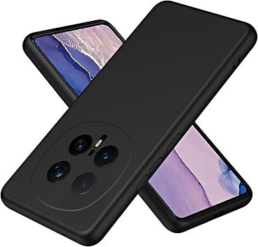 XINYEXIN Silicone Case for Honor Magic 8 Pro / Magic8 Pro, Ultra Slim Shockproof Cover with Microfiber Lining, Flexible Soft Back, Slim Grip Protective Phone Case - Black