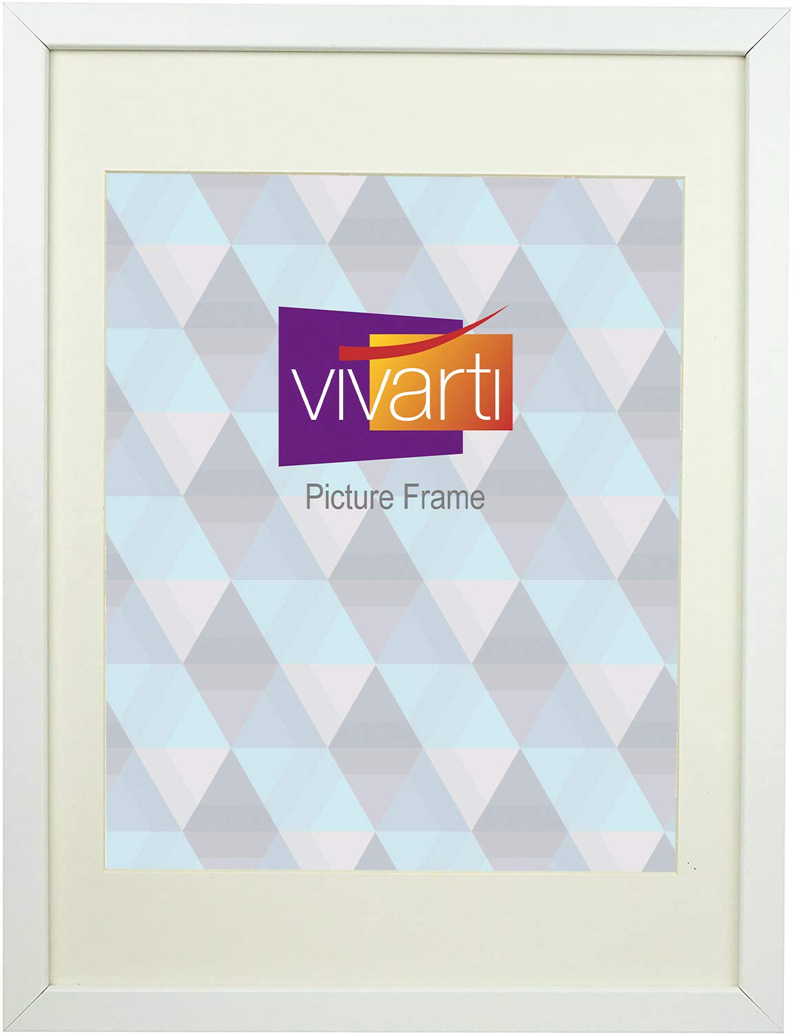 Vivarti Thin Matt White Picture Photo Frame 16 x 12 Inches with Mount (Aperture 12 x 10 Inches)