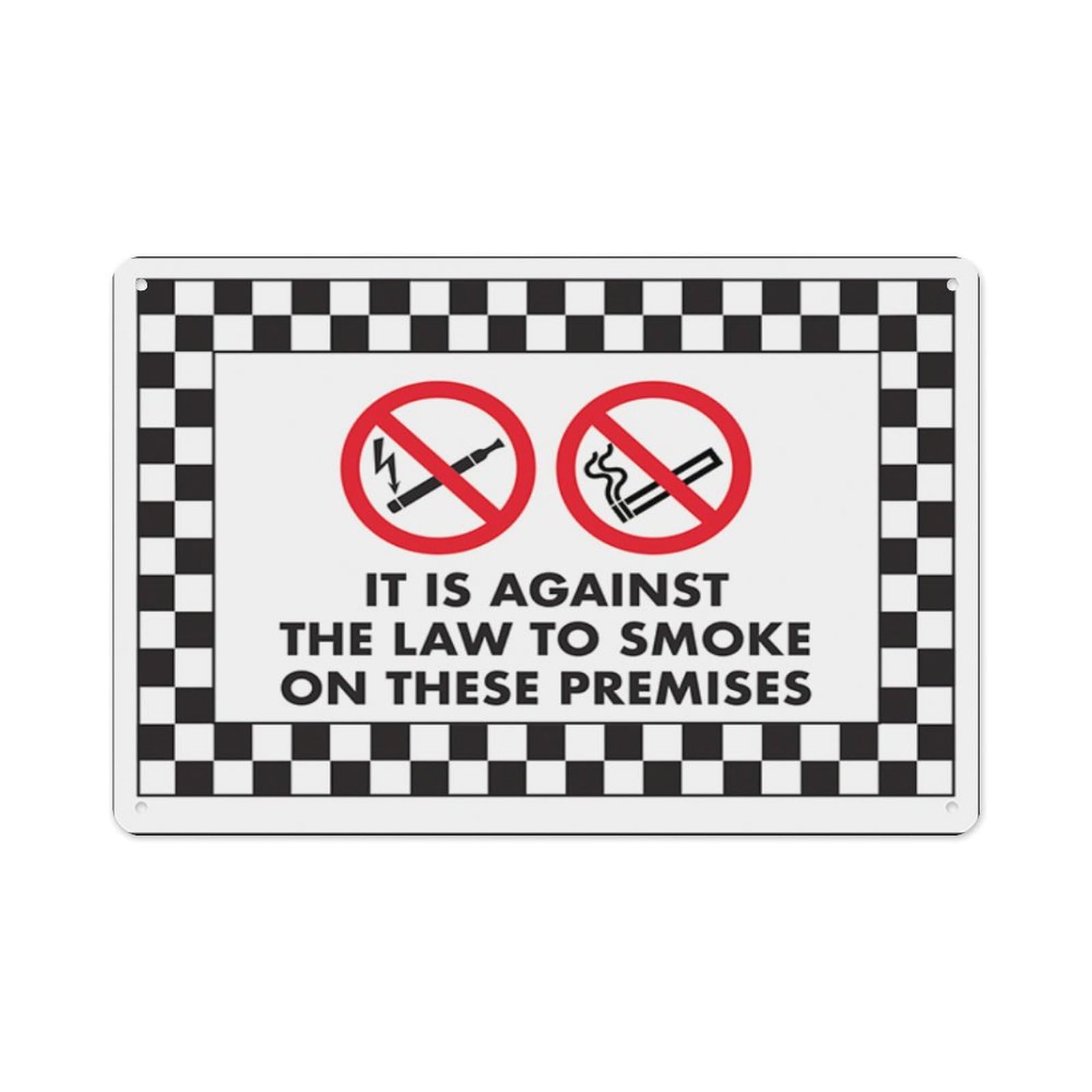 peiyeety It Is Against The Law ToOn These Premises Aluminum Tin Warning Signs For Home Outdoor Garden 12X16 Inches
