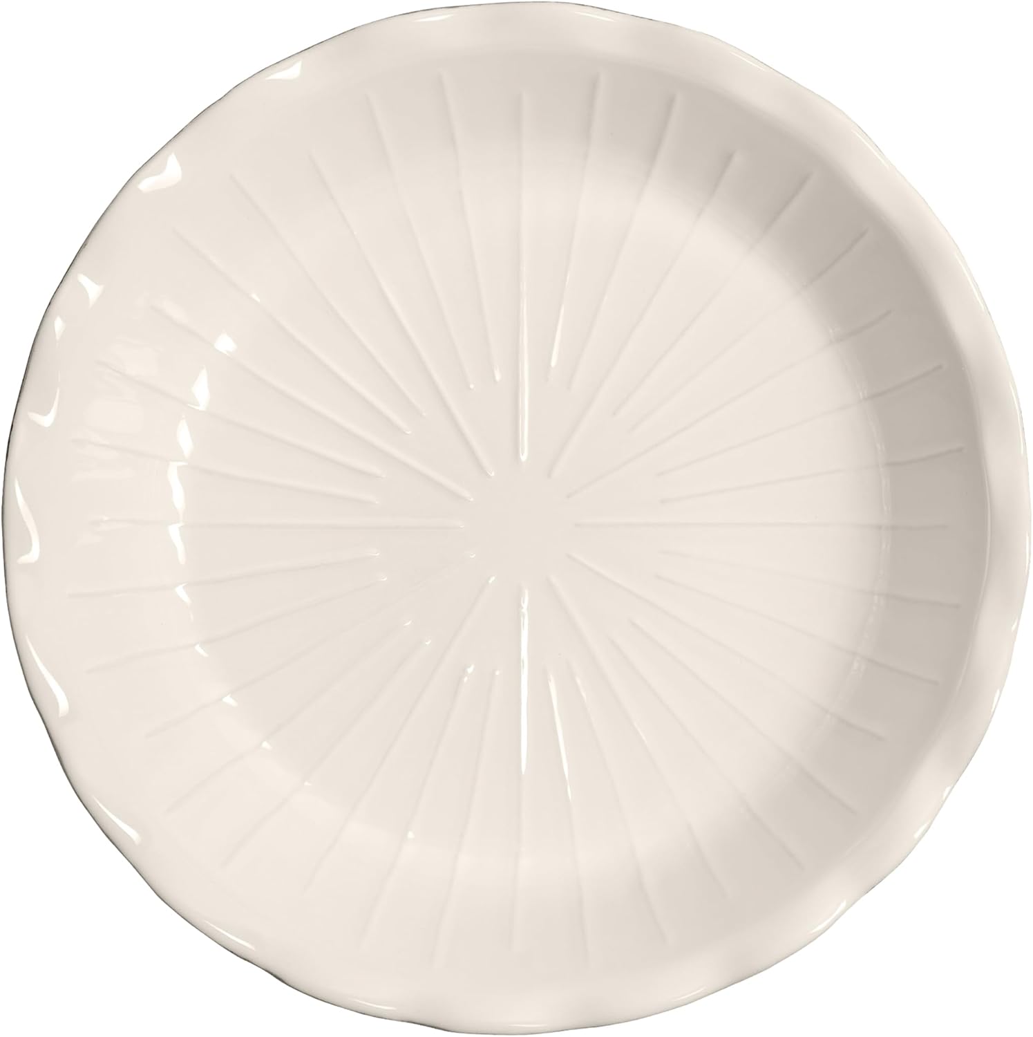 Emile Henry Made in France Modern Classics Ceramic Ribbed Pie Dish, 9 Inch, Sugar