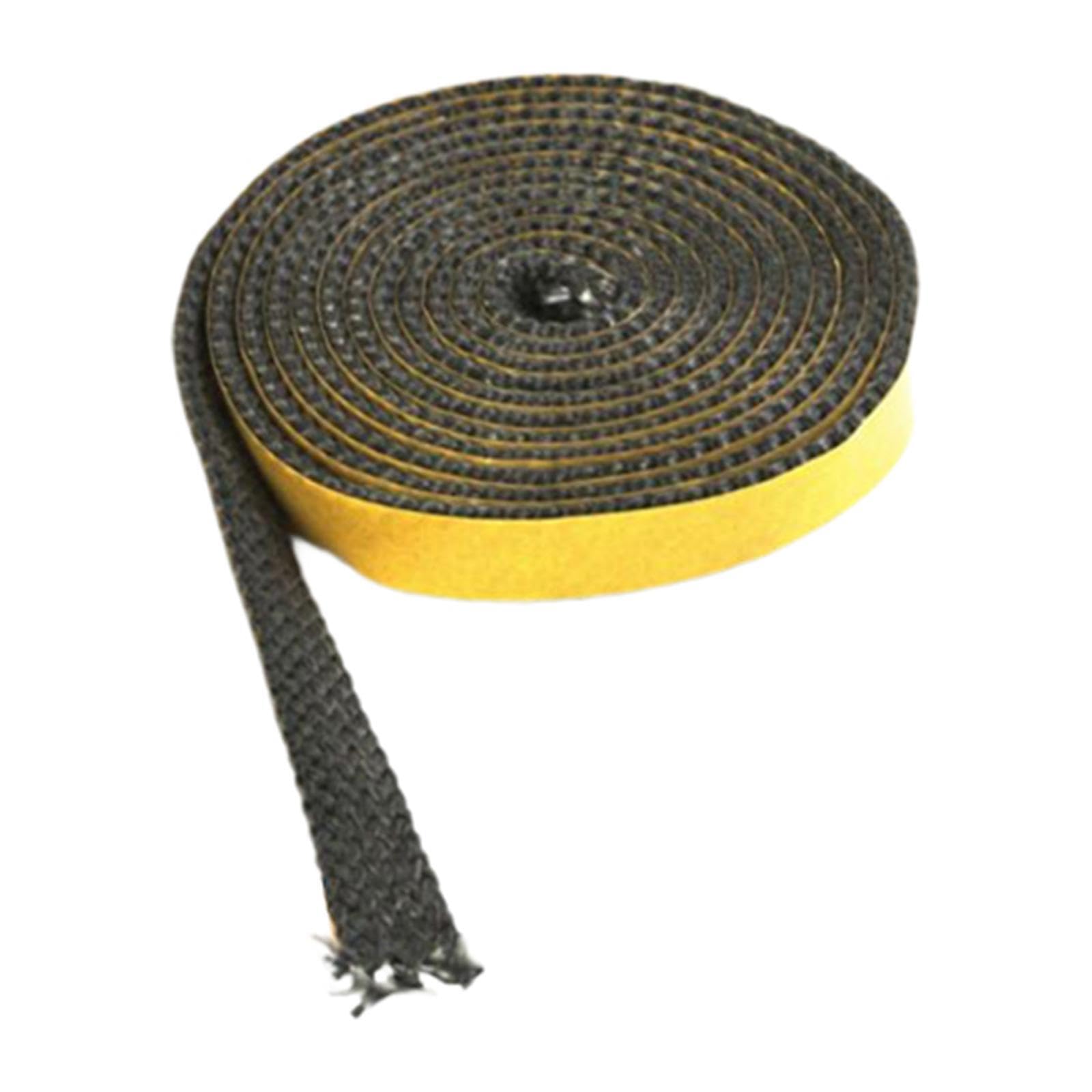 Twisaxc Stoves Window Glass Gasket Tape Self Sticky Utilized In Numerous Applications For Home Heating Which Is Durable Stoves Fireplace Door Seal Glass Flat Rope, 3X15x2.5m