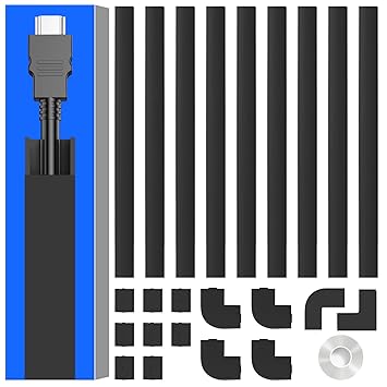 One-Cord Cable Concealer, 157in Cord Cover, PVC Wire Molding, Paintable Wire Channel to Hide a Single Power Cord, Speaker Wire or TV Cables in Home or Office - 10X L15.7in W0.59in H0.4in, Black