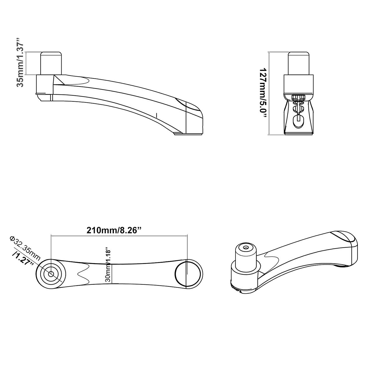 Supporto a parete per TV HFTEK Monitor Staffa a parete con molla a gas 0-8 kg - HF19DW
