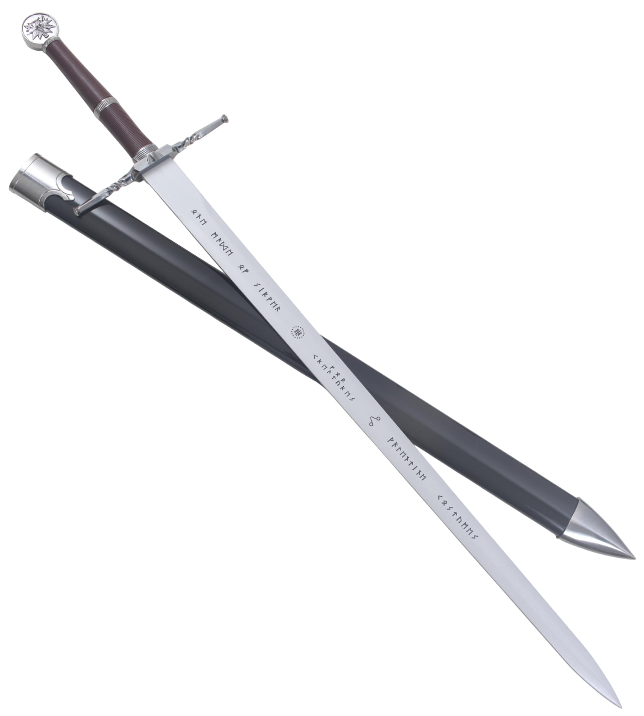 Geralt de RIV Epee en Bois Sorceleur Replique Epee Wolf Sabre + Fourreau en ABS