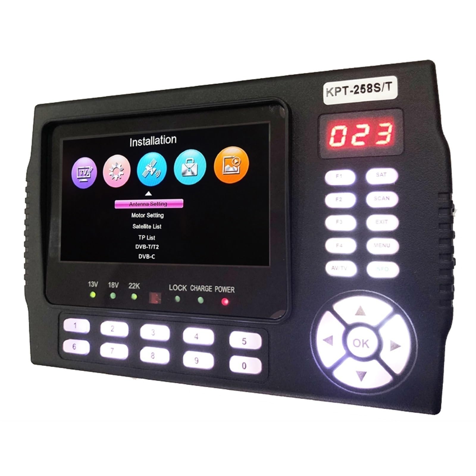Detector de satélites DVB-S2 DVB-T/T2 DVB-C Combo Medidor De Satélite Digital Buscador De Señal H.265 Buscador De Satélite Decodificador