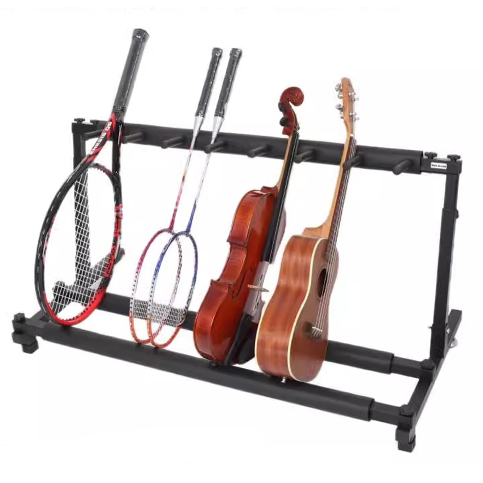 Porta Racchette Da Tennis In Legno Massello - Organizza 6 Racchette, Design Compatto Per Risparmiare Spazio - Foto 6