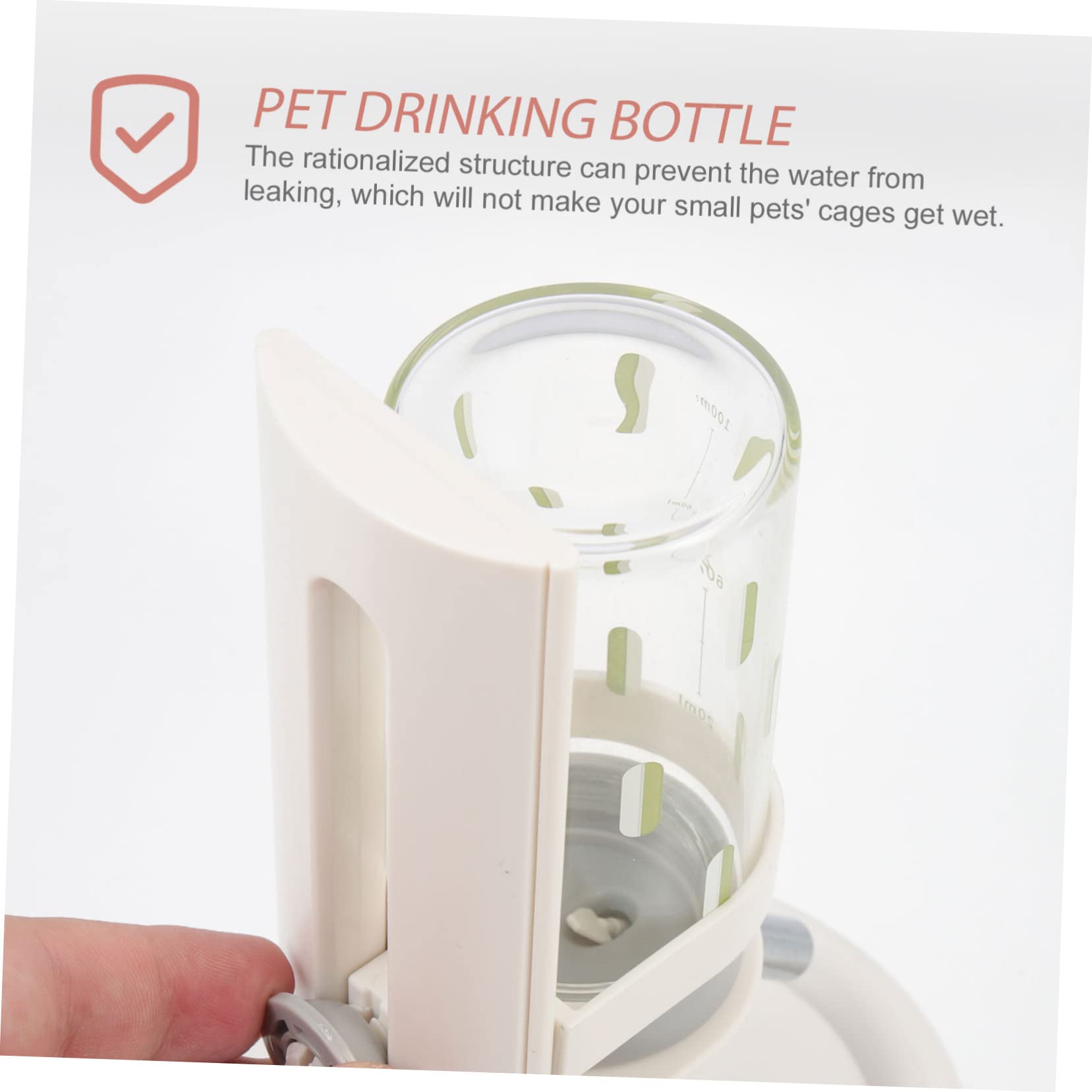 FOMIYES Hamster Trinkflasche mit Ständer aus ABS und Glas Tropfsicher und Einfach zu Beobachten für Kleine Haustiere im Haushalt