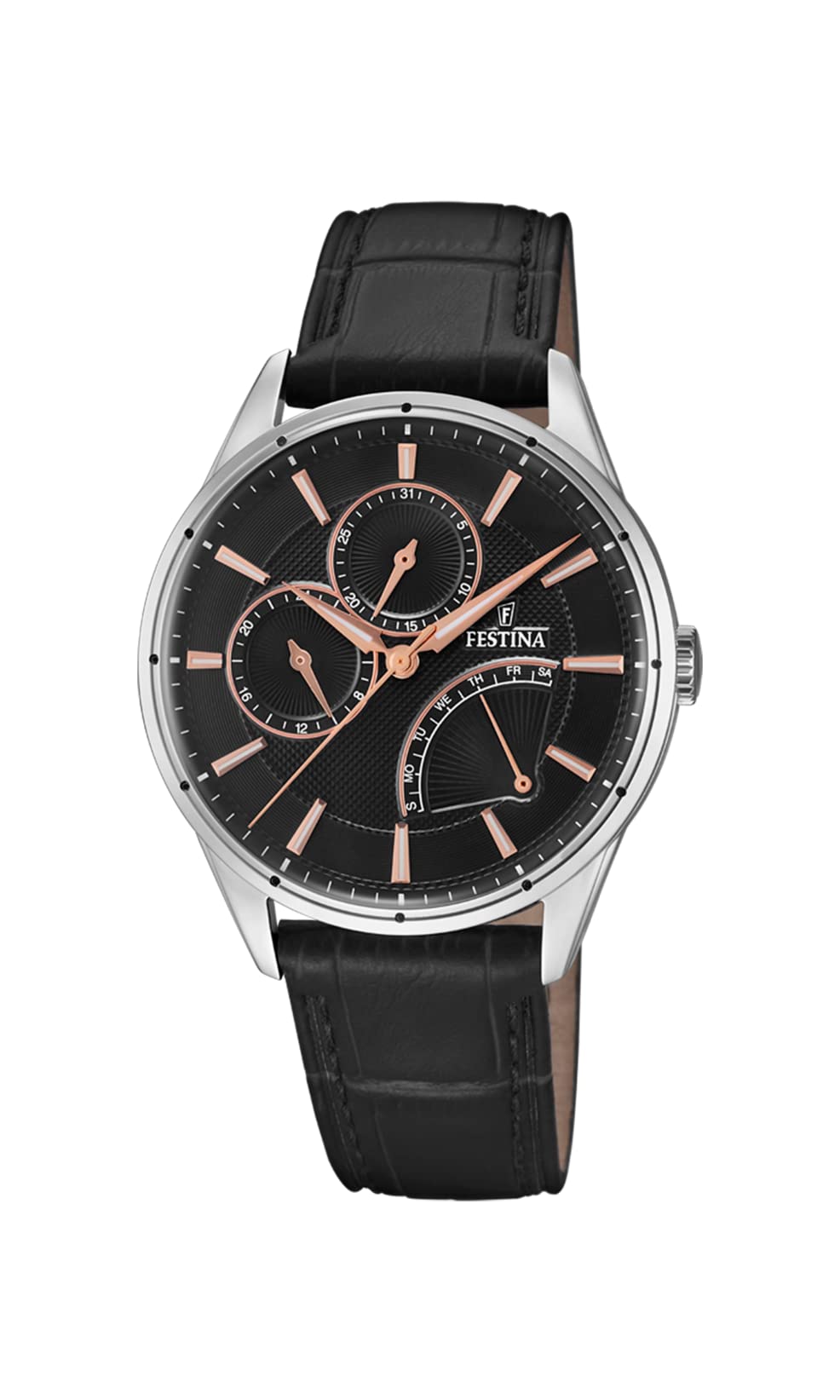 Montre FESTINA pour Homme F16974/4 Special Prices Boîtier en Acier Inoxydable Gris Bracelet en Cuir Noir