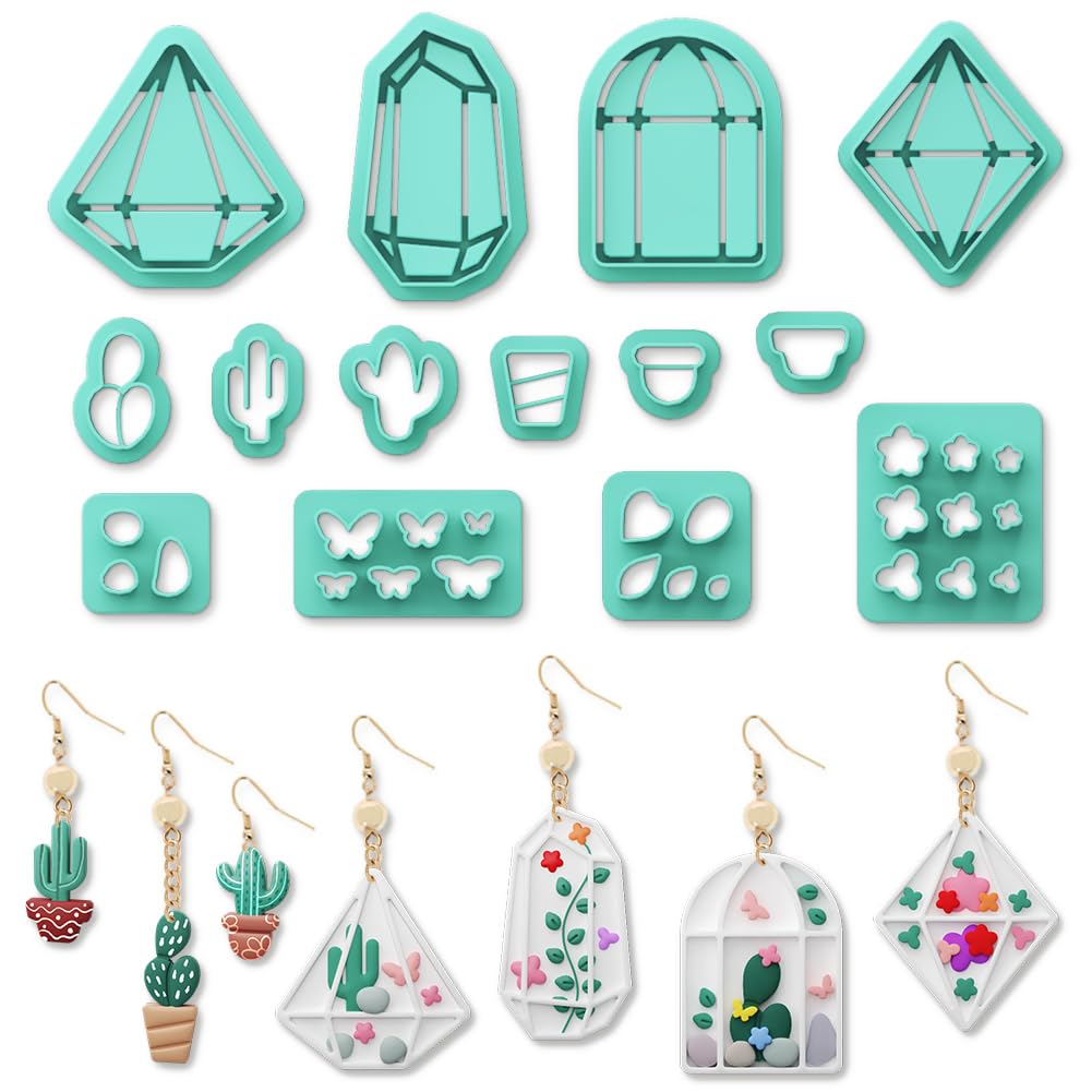 ORIGACH 14 Pcs Terrariums and Cactus Polymer Clay Cutters