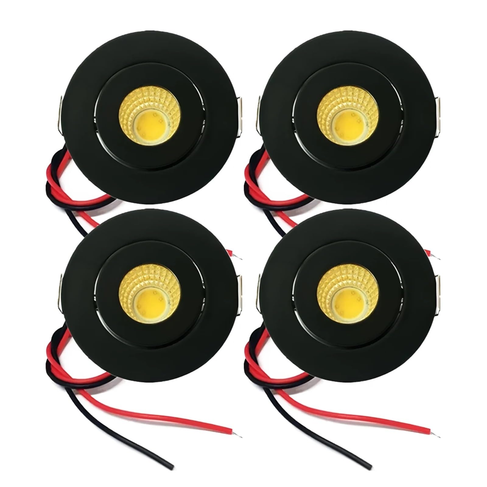 4x100V 120V 230V Mini COB lampa sufitowa LED 3W prezentacja oświetlenie szafki na biżuterię LED światło punktowe wycięty otwór 40-45mm(Black Finish,WHITE 6000K_85-265V 3W)