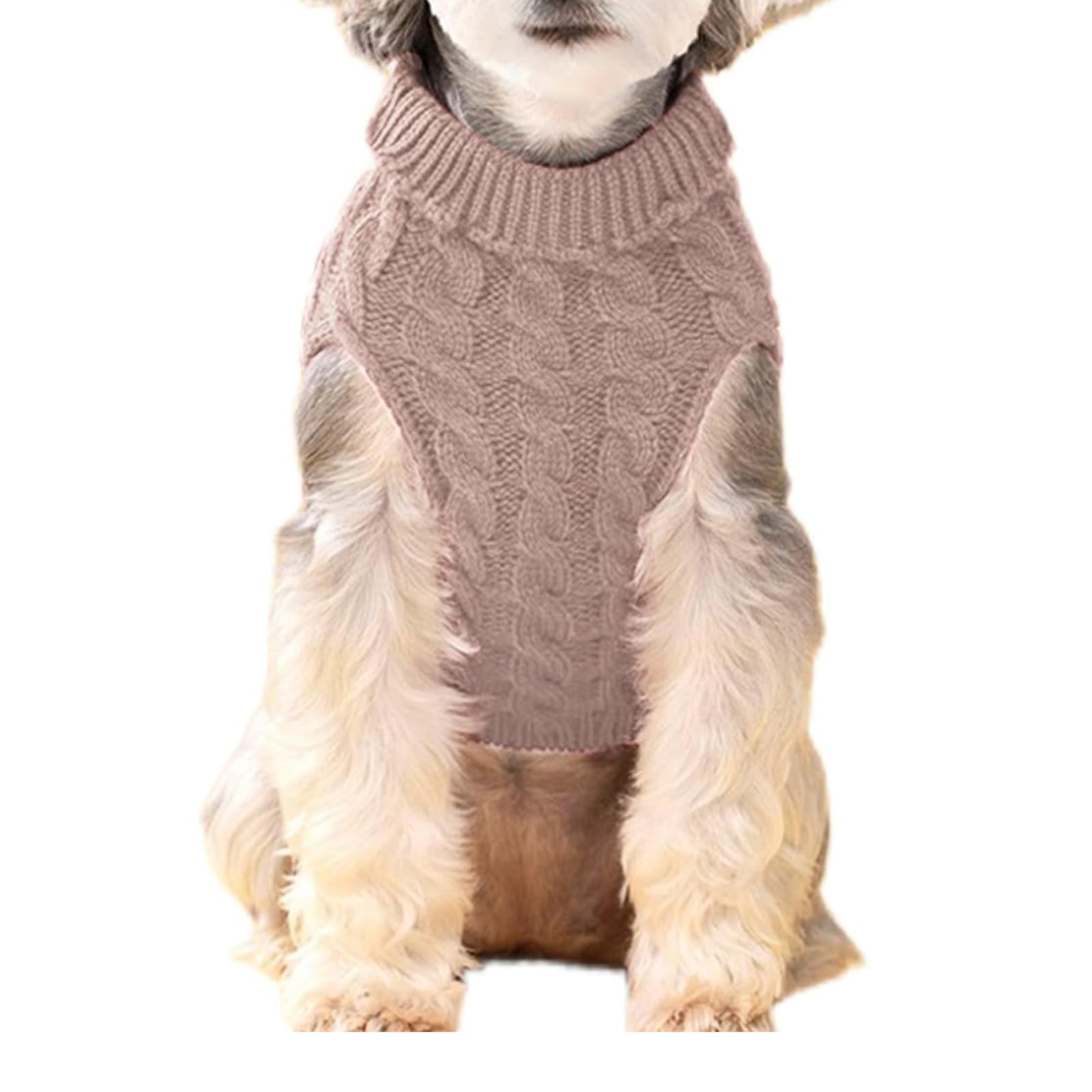 Pet Supplies Knitted Jumper Sweater Winter Warm Puppy Dog Clothes Costume for Small Dogs and Cats, khaki - Image 4