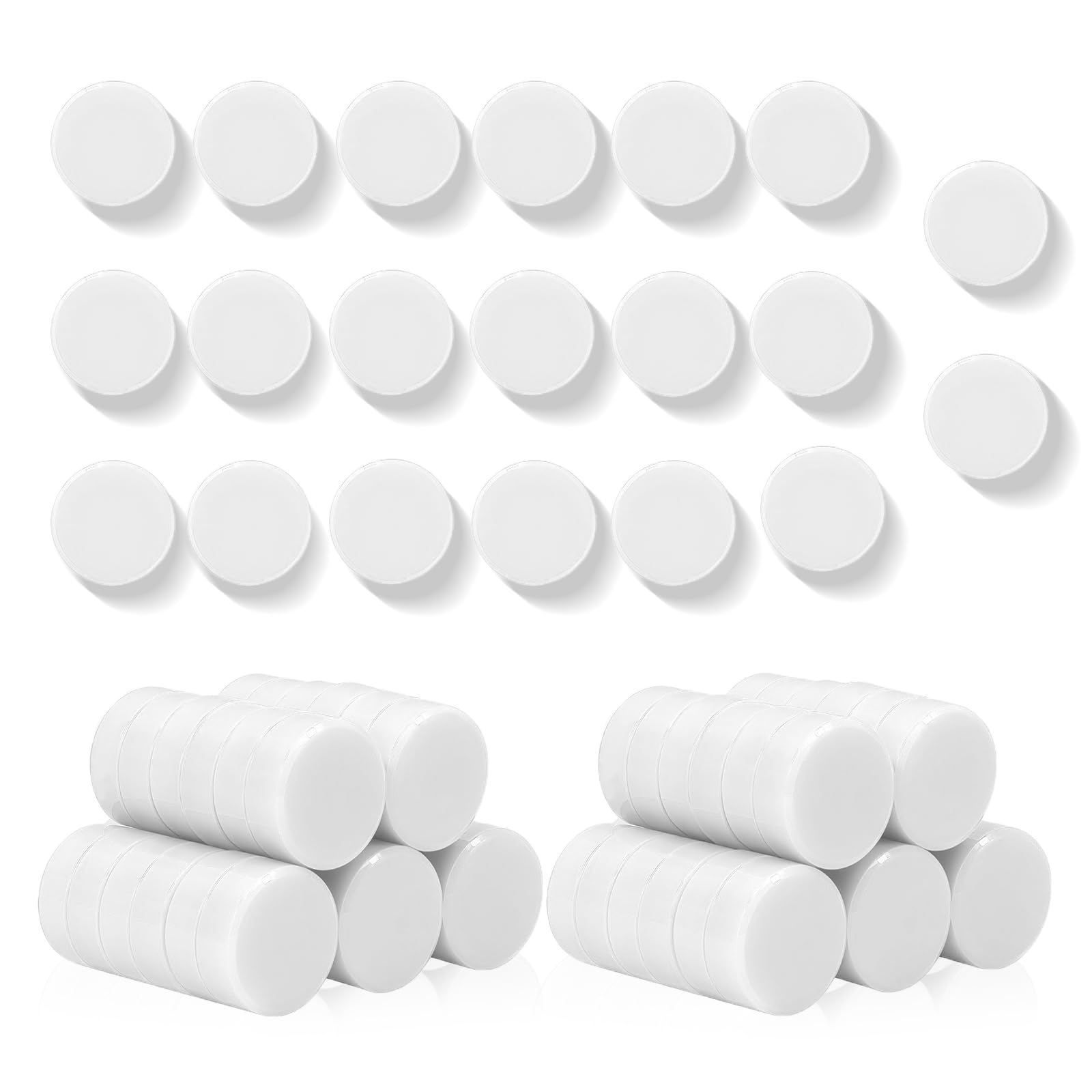 QOJOPU Fridge Magnets, Strong Mini Magnets for Whiteboard, Heavy Duty Small Round Magnets 80PCS - Decorative Magnets for Adults, Cute Magnetic Dots for Crafts, Office, Notice Board & Classroom (White)