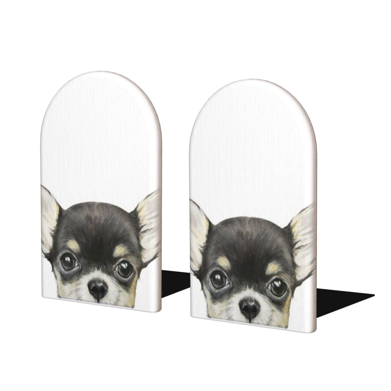 Sujetalibros de Madera, Juego de 2, Soporte para Libros, estantería, Biblioteca, Escuela, hogarPintura Original de Color de Mezcla de Chihuahua