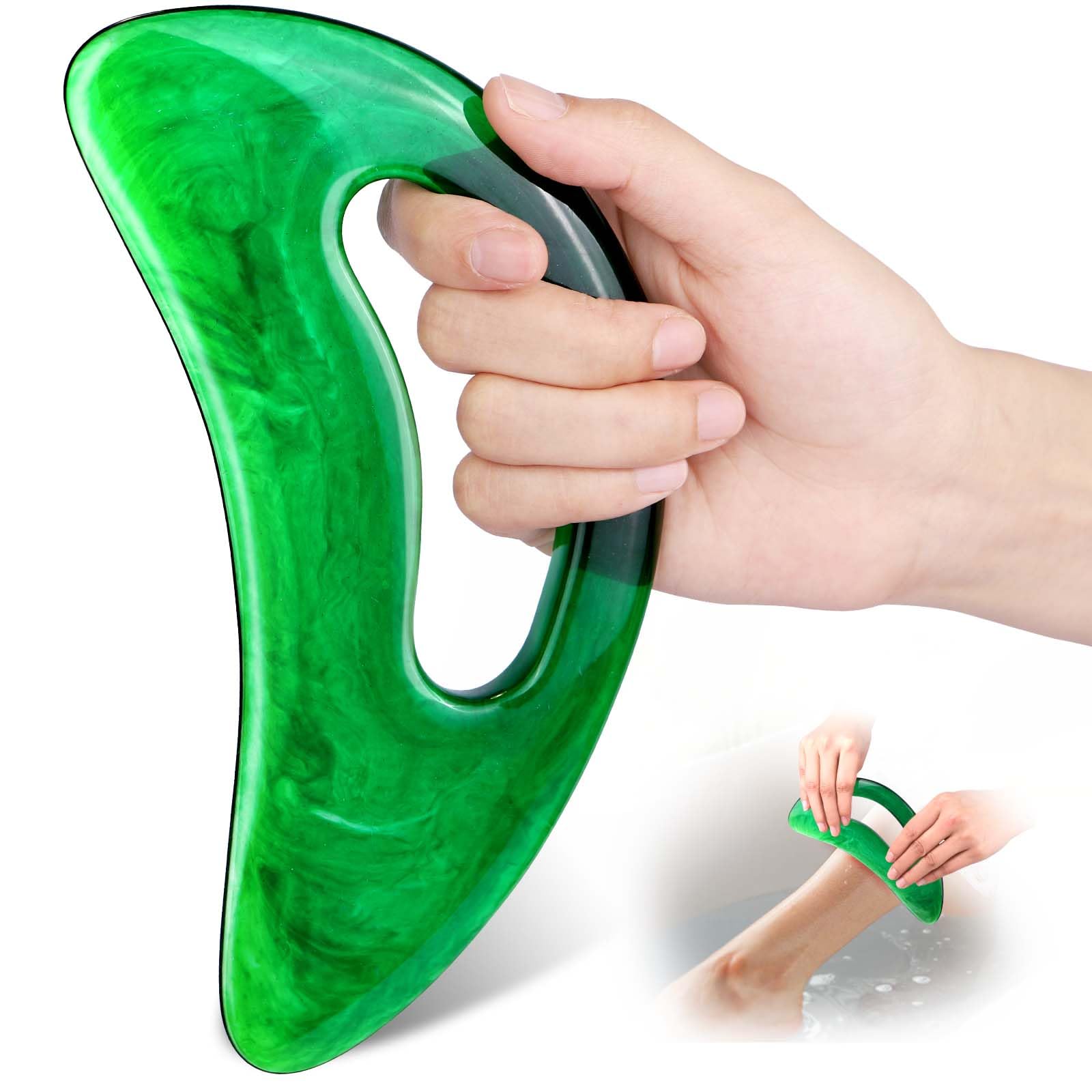 Large Gua Sha Massage Tool with Handle Large Lymphatic Drainage Massager Resin Body Gua Sha Tool for Back