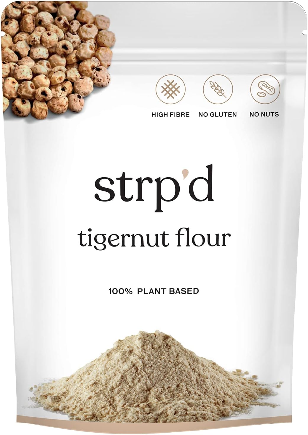 Strp'd Tigernut Flour Extra-Fine (400g) | Gluten Free & Nut Free alternative to Almond Flour | Milled from 100% Tiger nuts | High in Fibre | Vegan | Naturally Sweet | AIP Compliant