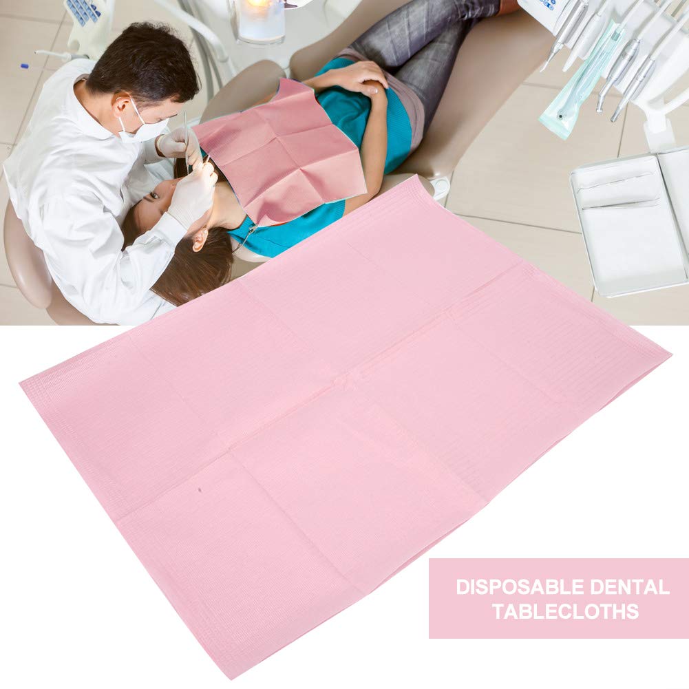 125 Stück Zahnarzt-Lätzchen, Rosa, Einweg-Zahntuch, Handtuch, wasserdicht, Patienten-Lätzchen, Tattoo-Schal, Zahnarzt, Mundhygiene, Patienten-Lätzchen für Zahnarzt, Klinik (rosa)