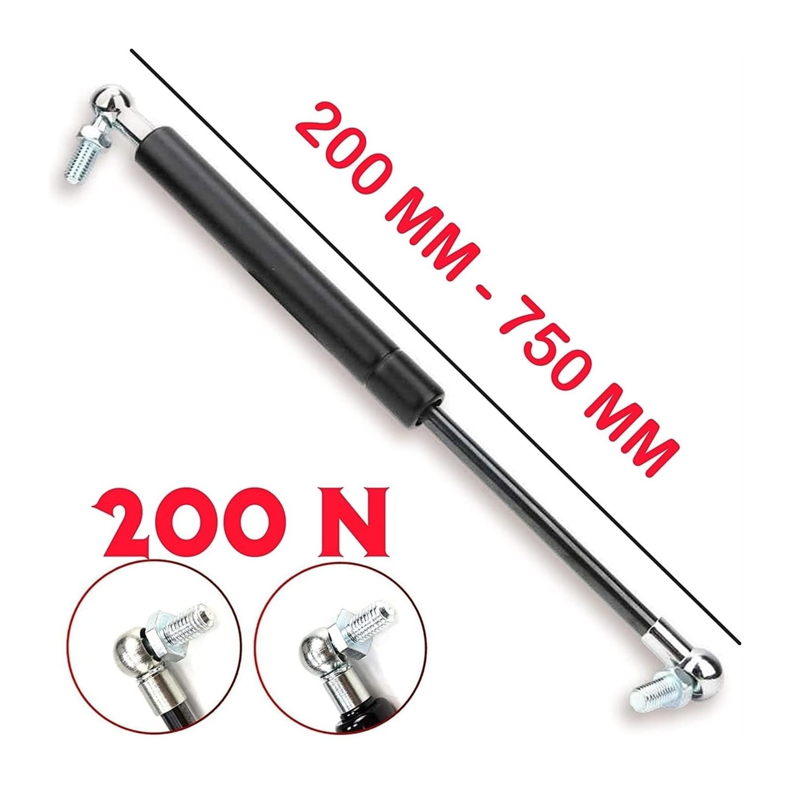 Système Support Levage Tête À Rotule M8 200N 200-250-300-350-400-450-500-550-600-650-700-750 Mm Ressorts à Gaz Hayon
